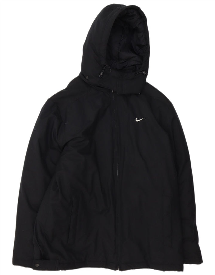 Jaqueta corta-vento masculina Nike com capuz UK 38 médio preto