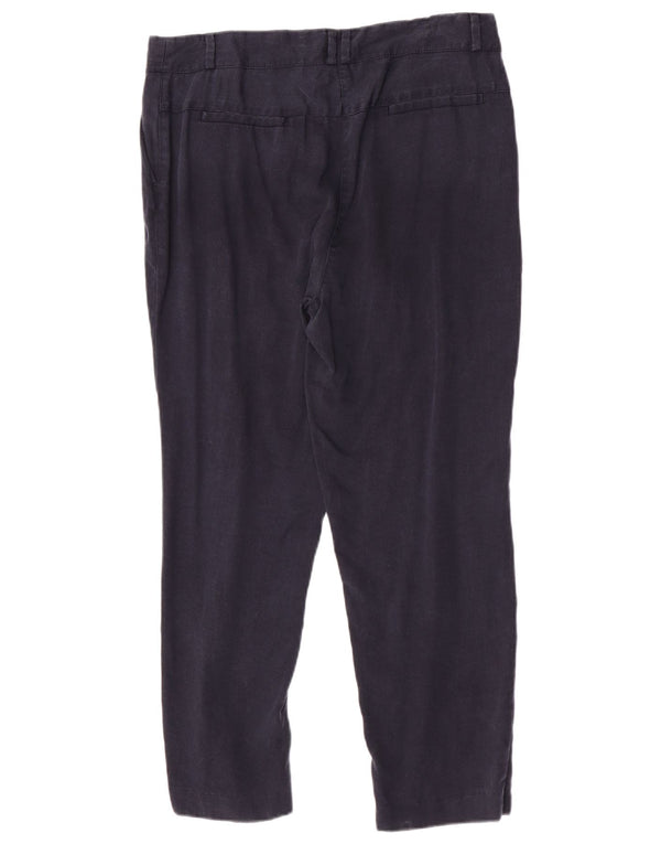 Calça Chino Feminina Marks & Spencer Pegged Reino Unido 14 Grande W32 L27 Azul Marinho