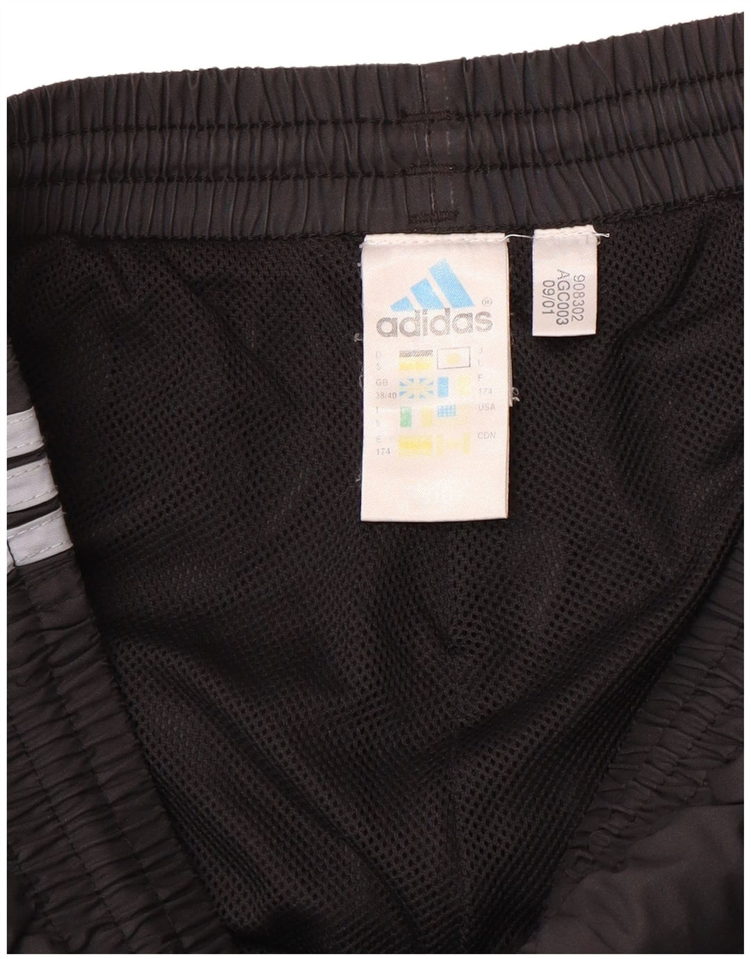 ADIDAS Calças de treino masculinas Joggers UK 38/40 Médio Preto Poliéster