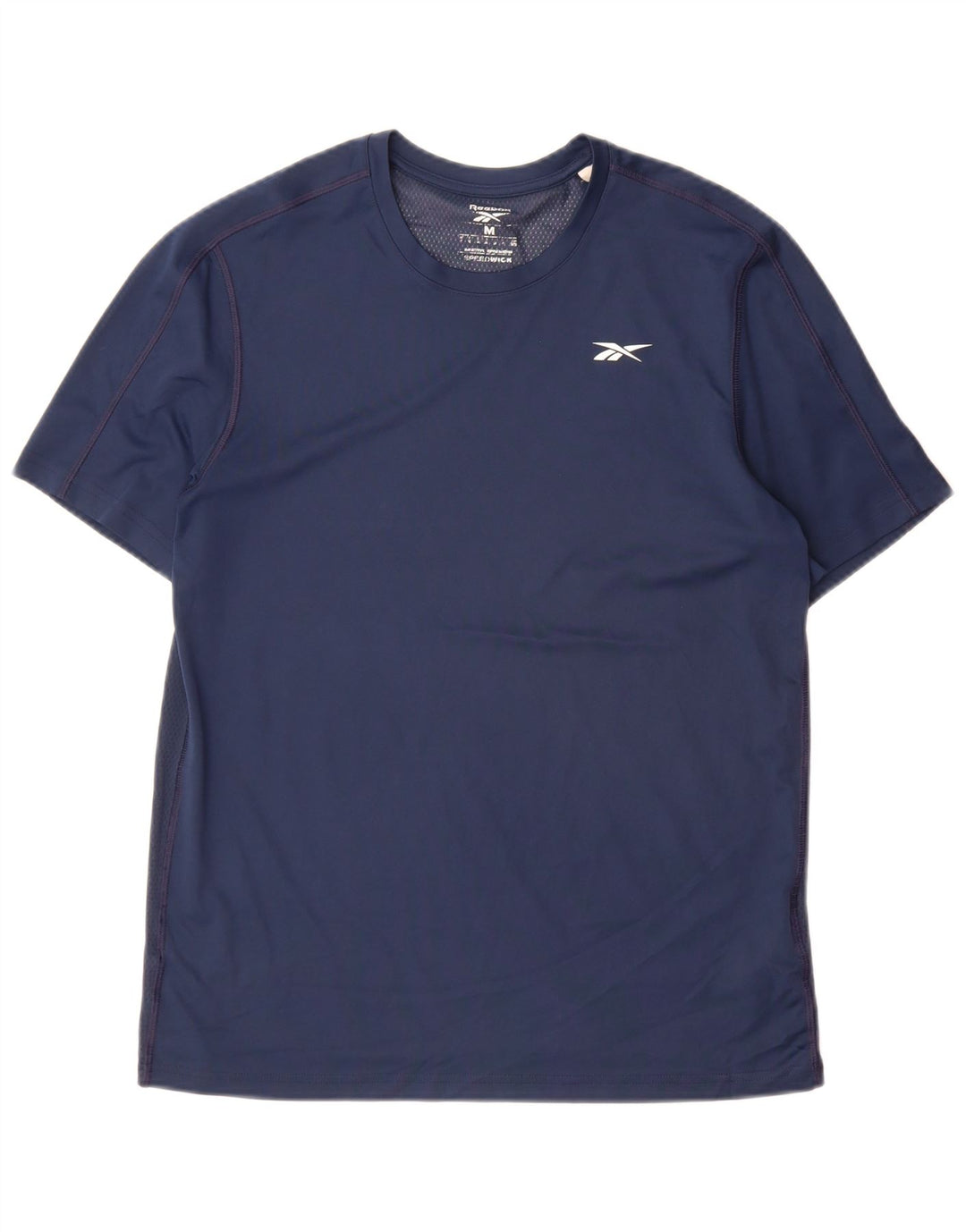 Camiseta masculina Reebok Speedwick Top médio azul marinho poliéster