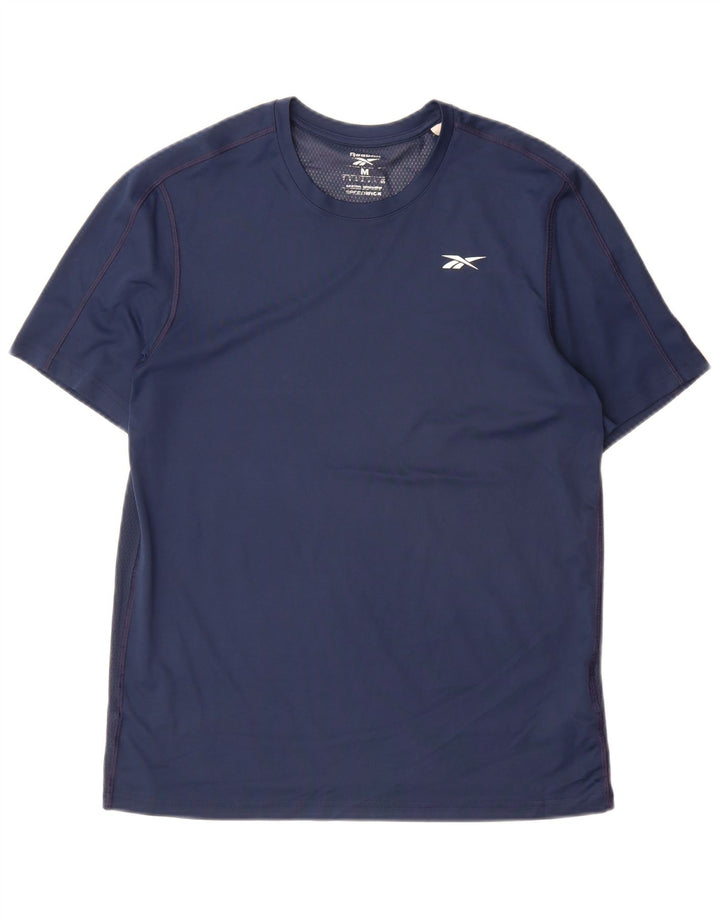 Camiseta masculina Reebok Speedwick Top médio azul marinho poliéster