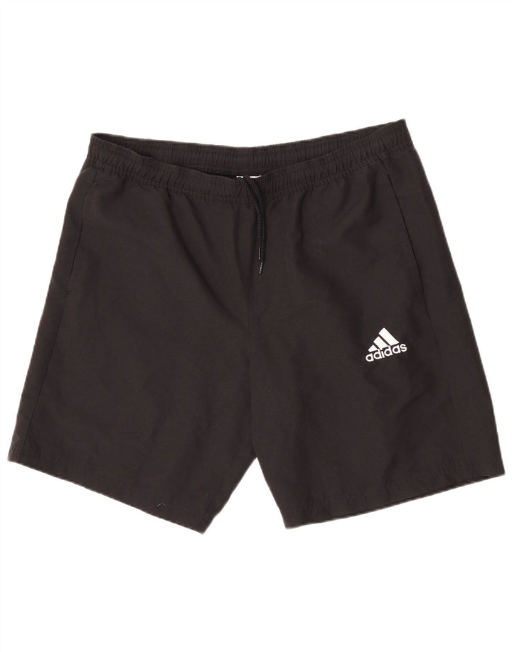 Shorts esportivos masculinos Adidas grande poliéster preto