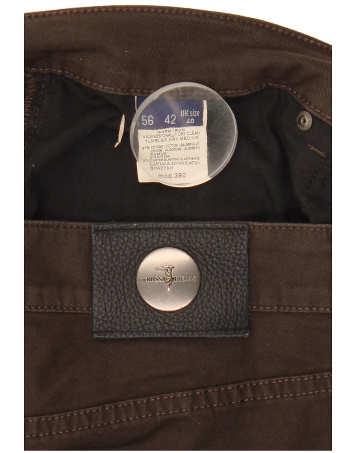 Jeans retos masculinos TRUSSARDI W40 L30 algodão marrom