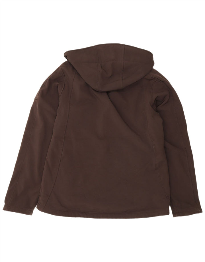 Jaqueta corta-vento feminina com capuz Mountain Warehouse Reino Unido 14 grande marrom