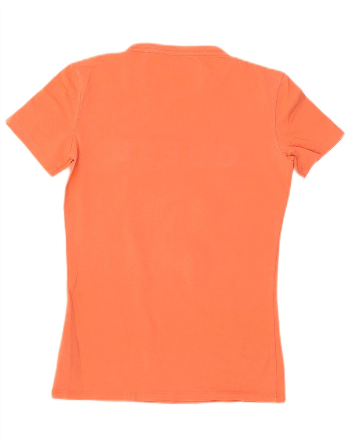 Camiseta feminina gráfica GUESS UK 6 XS algodão laranja