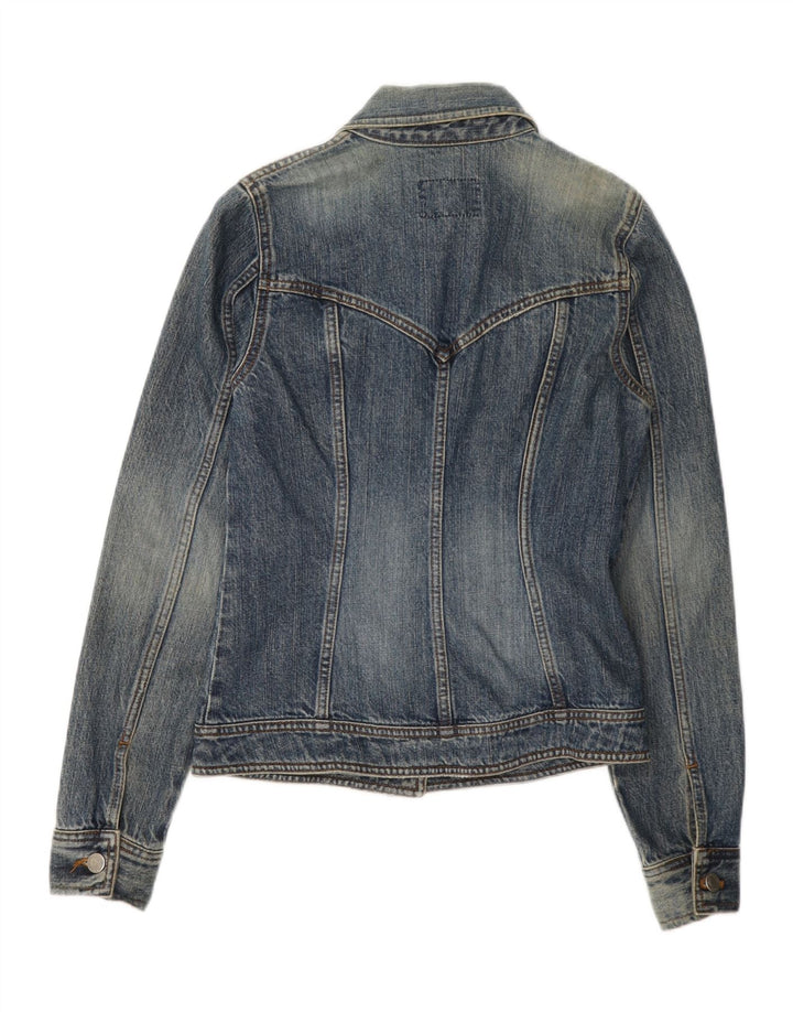 Jaqueta jeans feminina grande Jigsaw Reino Unido 8 algodão azul pequeno