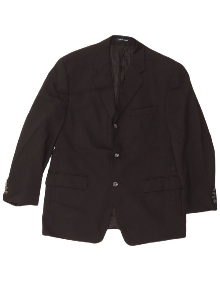 Jaqueta blazer masculina Chaps com 3 botões Reino Unido 38 lã preta média