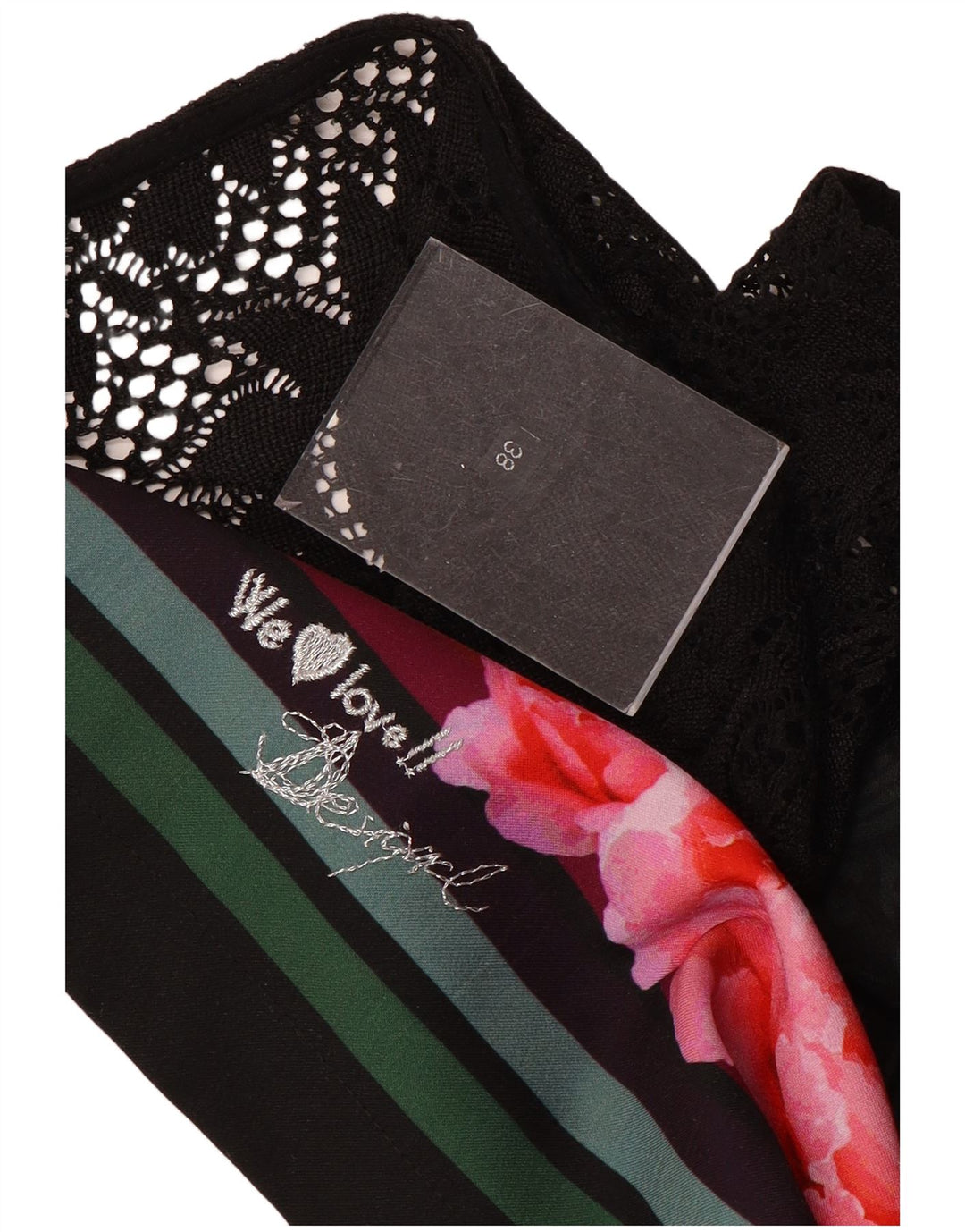Vestido feminino Desigual com bainha gráfica EU 38 médio preto floral
