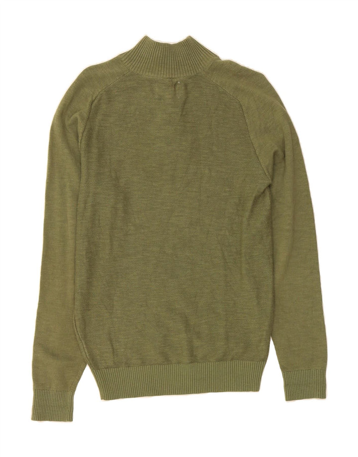 MOUNTAIN WAREHOUSE Mens Zip Neck Jumper Sweater Small Green Cotton Vintage Mountain Warehouse and Second-Hand Mountain Warehouse from Messina Hembry 