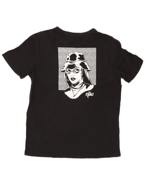 Camiseta Nike masculina gráfica top pequeno algodão preto