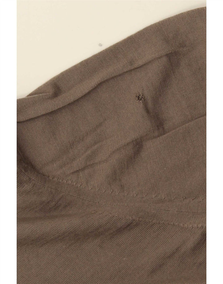 Suéter masculino Massimo Dutti com zíper e gola 2XL lã marrom
