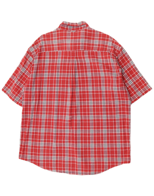 Camisa masculina de manga curta Timberland Rugged Fit XL vermelha xadrez