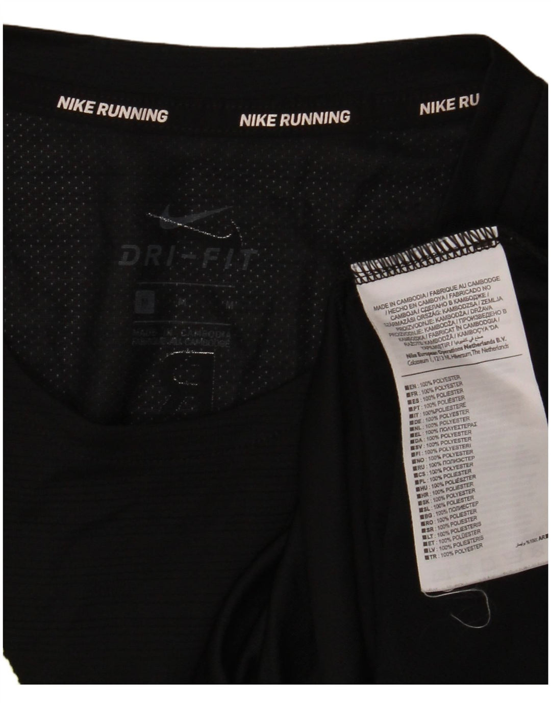 Camiseta feminina NIKE Dri Fit Graphic Top Médio Preto Poliéster