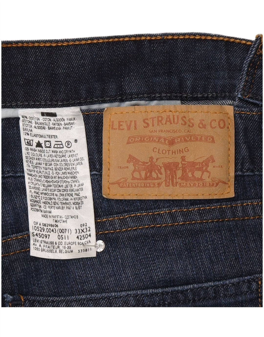 Calça jeans feminina Levi's 10529 Bootcut W33 L32 azul marinho algodão