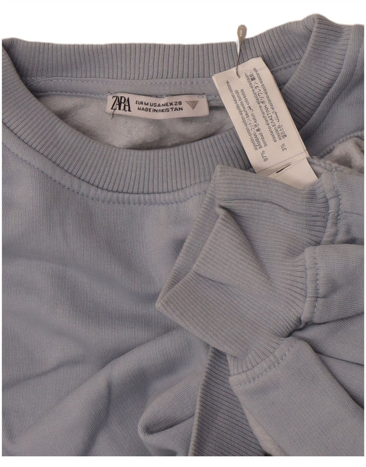 Moletom Zara feminino cropped UK 14 algodão cinza médio