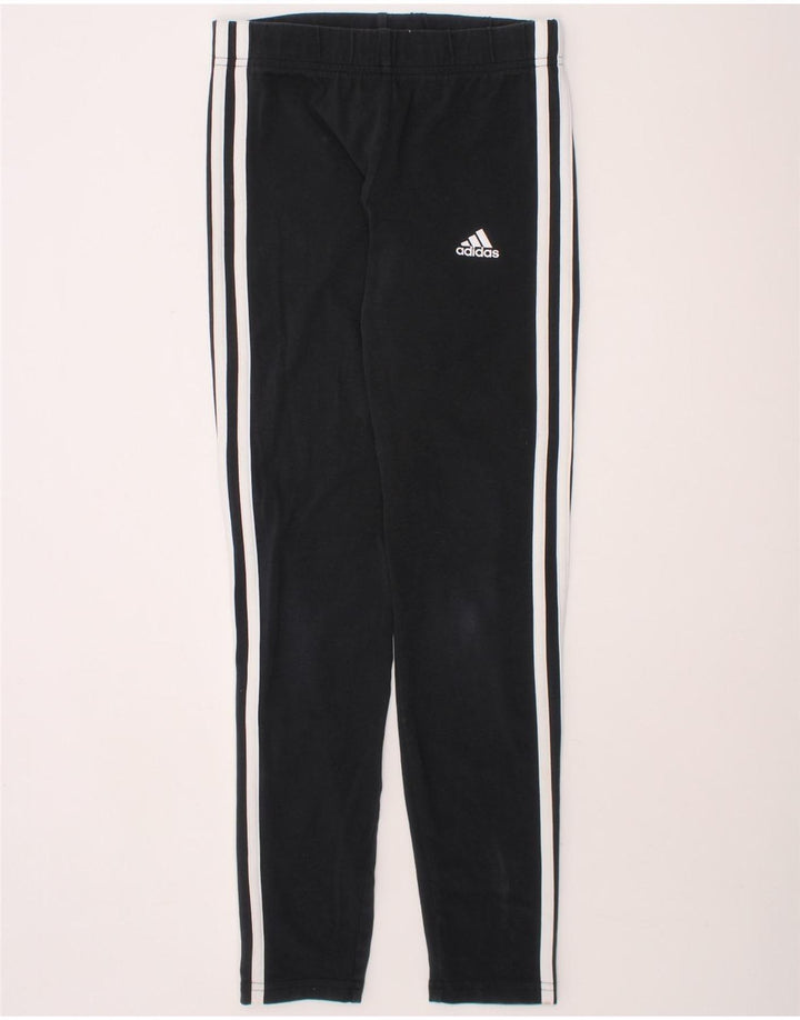 ADIDAS Girls Leggings 11-12 Years  Black Cotton Vintage Adidas and Second-Hand Adidas from Messina Hembry 