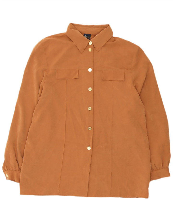 Camisa feminina C&A YOUR SIXTH SENSE UK 18 XL marrom poliéster