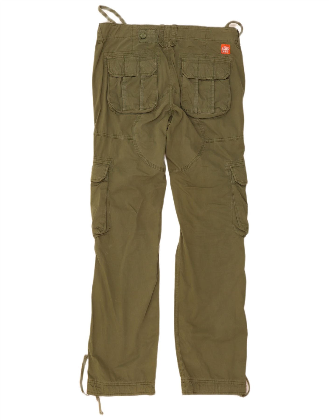 Calça cargo masculina Superdry Straight Cargo médio W34 L35 algodão cáqui