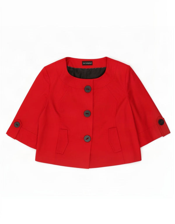 Jaqueta Bolero Feminina Marks & Spencer Autograph Manga Curta Reino Unido 22 3XL Vermelha