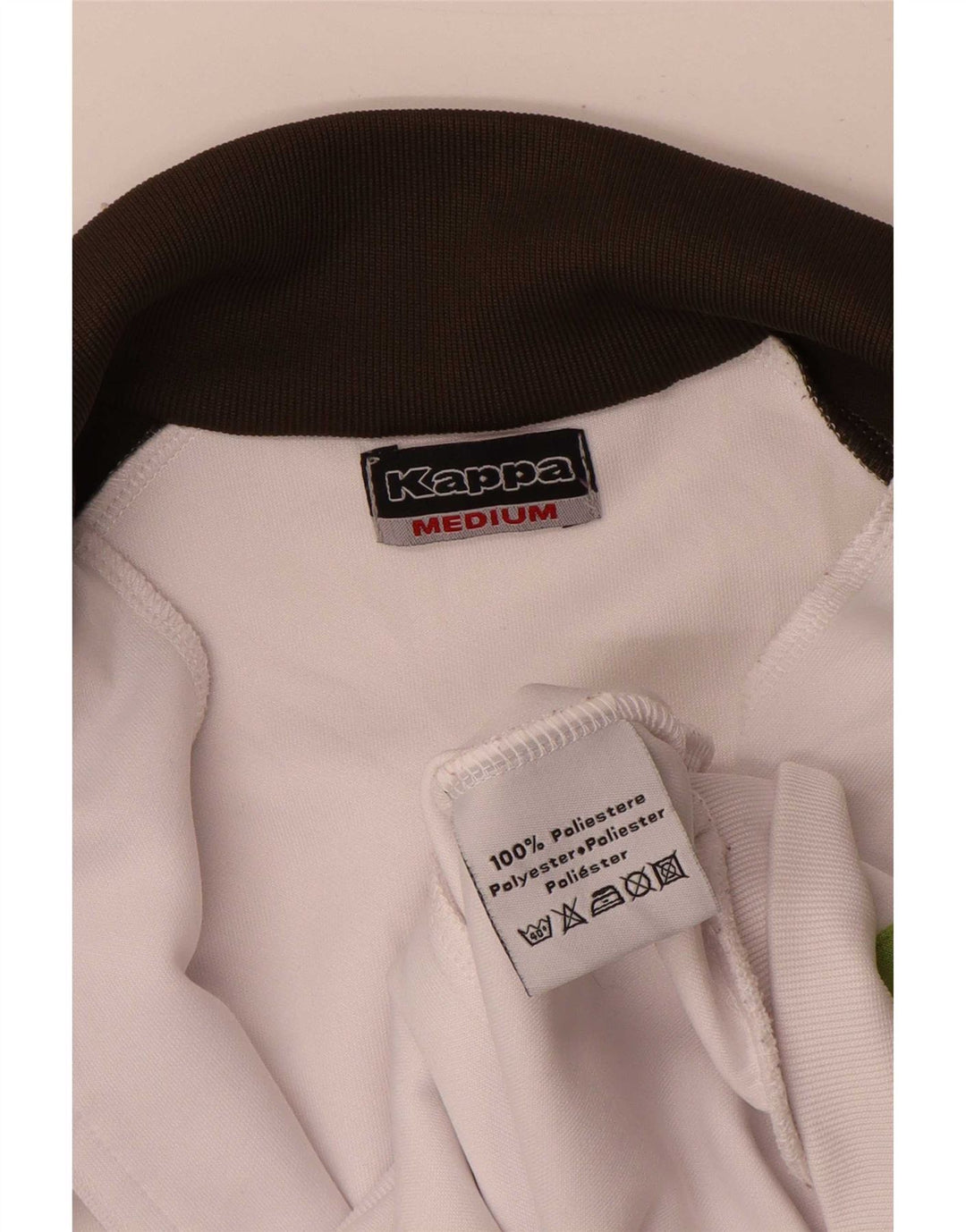 Kappa Womens Tracksuit Top Jacket UK 14 Medium White Colourblock Poliéster