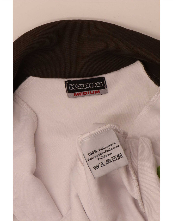 Kappa Womens Tracksuit Top Jacket UK 14 Medium White Colourblock Poliéster