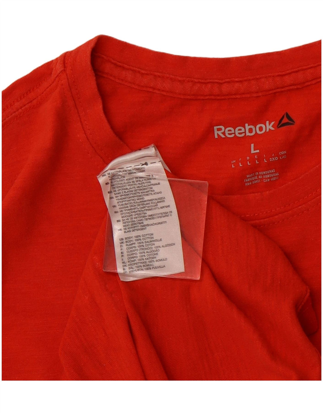 Camiseta masculina gráfica REEBOK grande algodão laranja