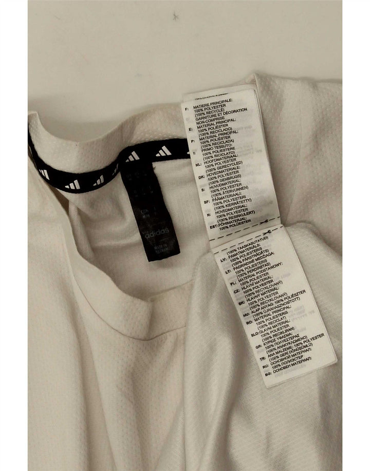Adidas Mens Aeroready Camiseta Top Médio Poliéster Branco
