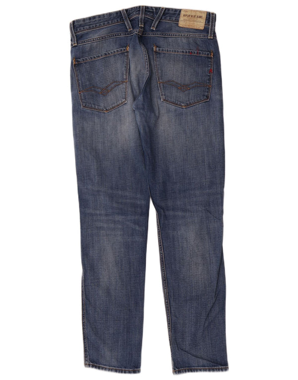 Replay Jeans Slim Masculino W32 L32 Azul Algodão