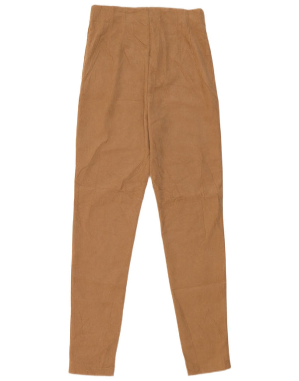 Calça feminina casual skinny Zara XS W24 L27 poliéster bege