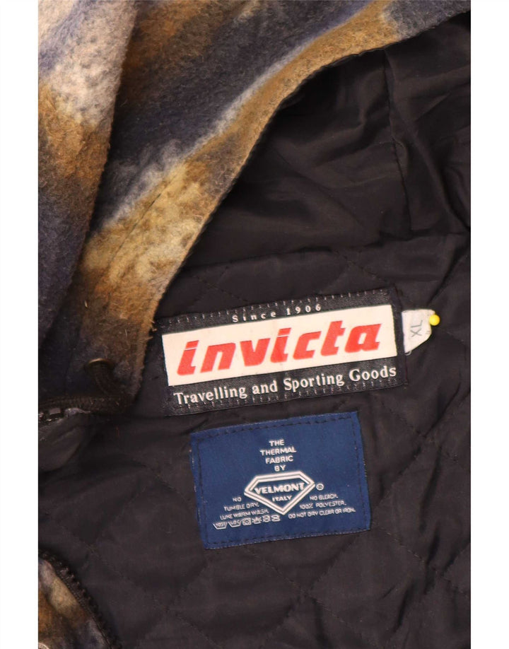 Jaqueta masculina de lã com capuz Invicta UK 42 XL poliéster xadrez multicolorido