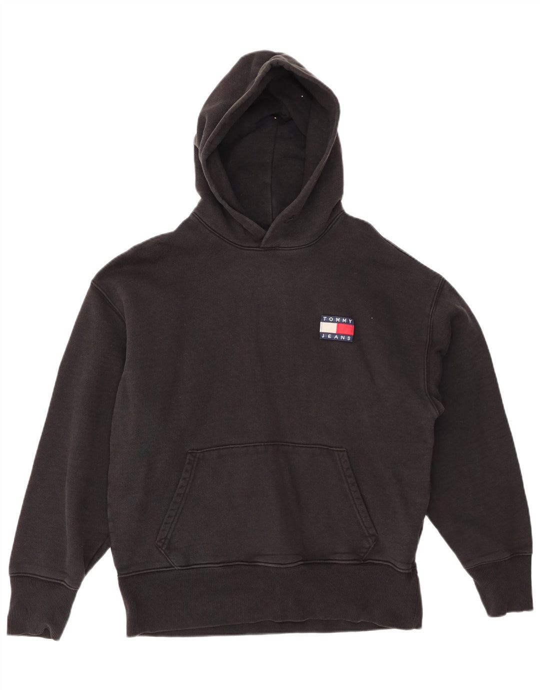 TOMMY HILFIGER Suéter masculino com capuz médio algodão preto