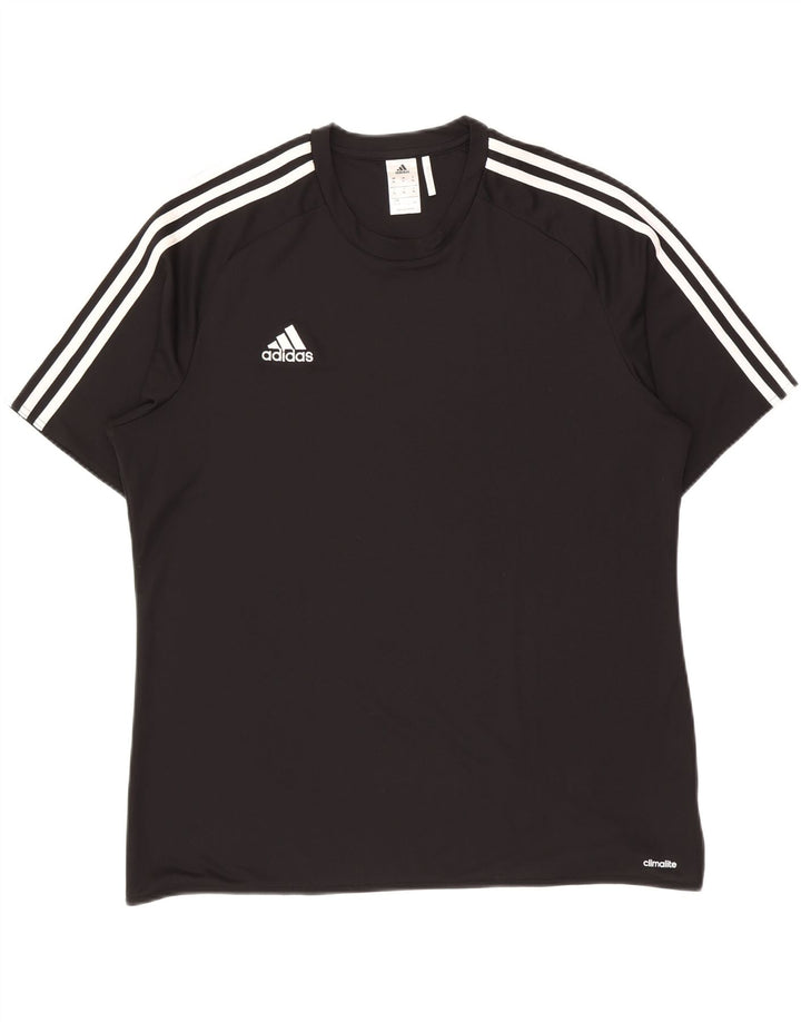 Adidas Mens Climalite Camiseta Top XL Preto Poliéster