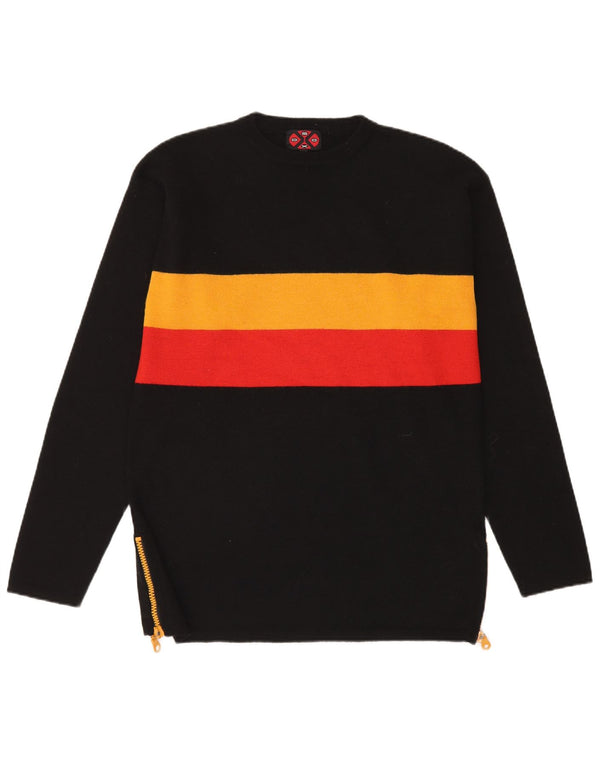Suéter masculino Soxo com gola redonda XL preto colorblock lã