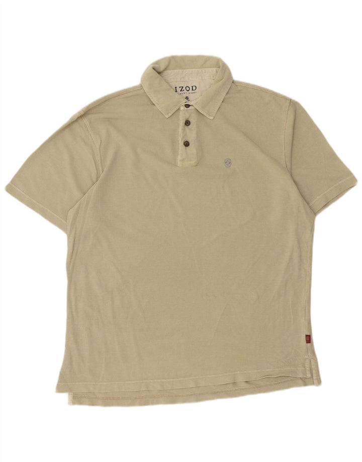 Camisa polo masculina IZOD grande algodão bege