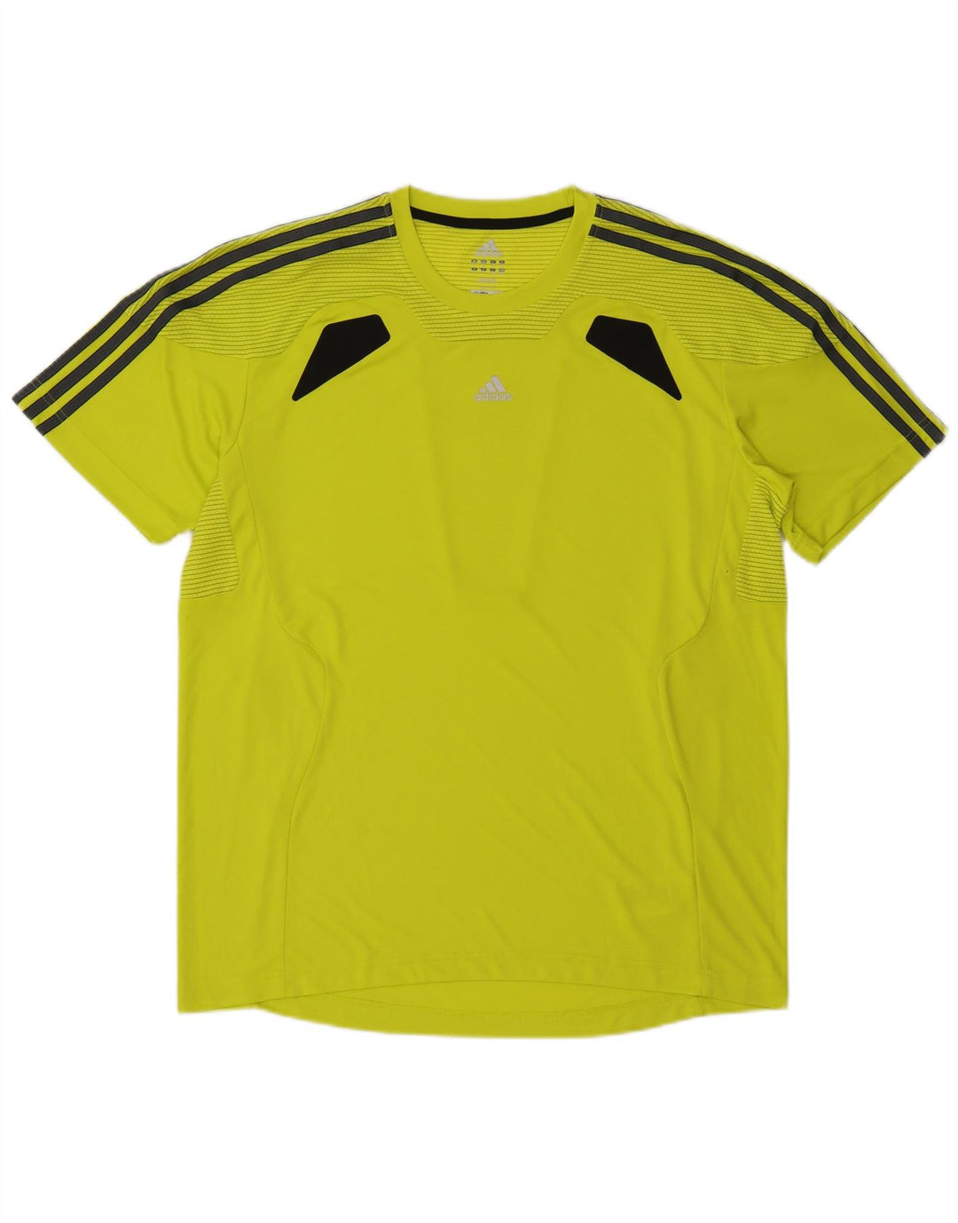 Adidas Mens Climacool Camiseta Top Grande Amarelo Colorblock Poliéster