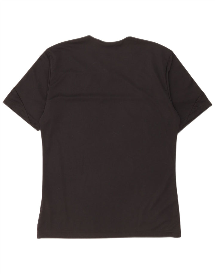 Adidas Mens Climalite Camiseta Top Pequeno Preto Colorblock Poliéster