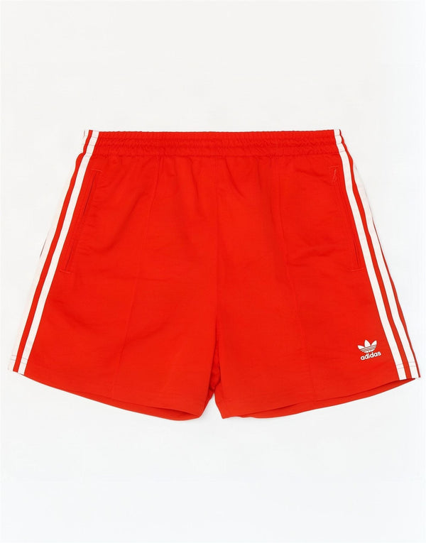 Shorts esportivos femininos Adidas UK 16/18 grande poliéster vermelho