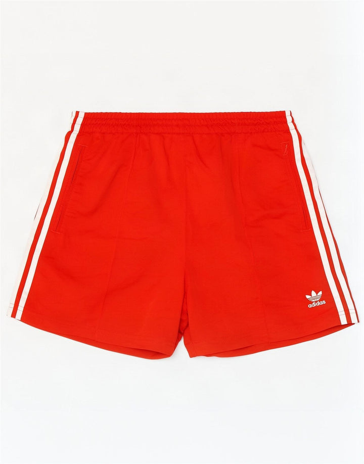 Shorts esportivos femininos Adidas UK 16/18 grande poliéster vermelho