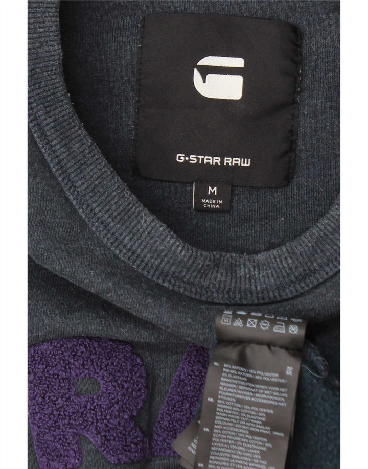 G-Star moletom gráfico masculino jumper médio algodão azul marinho