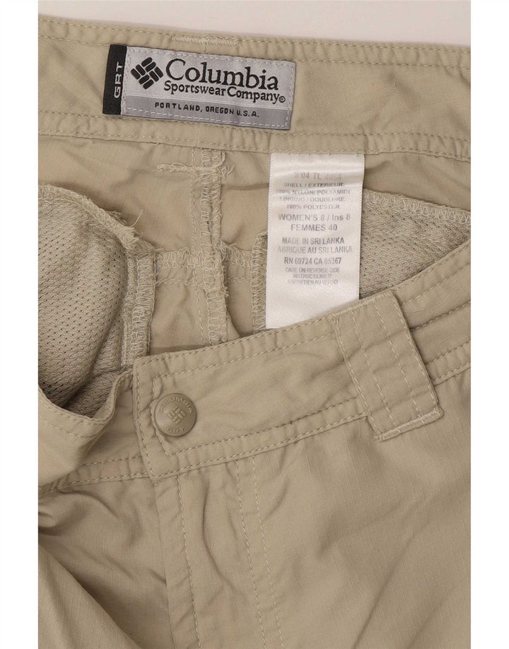 Shorts cargo feminino Columbia US 8 médio W30 bege nylon