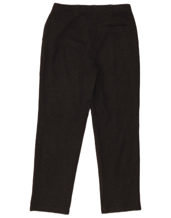 Calça feminina reta casual Marks & Spencer UK 10 pequena W28 L26 cinza