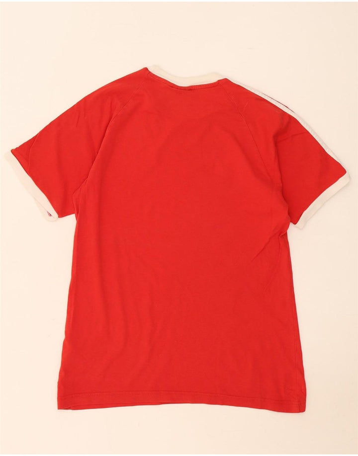 Adidas Mens Camiseta Top Médio Algodão Vermelho