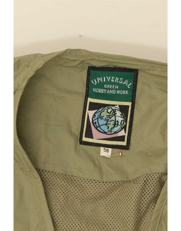 Colete utilitário masculino vintage IT 58 4XL algodão cáqui