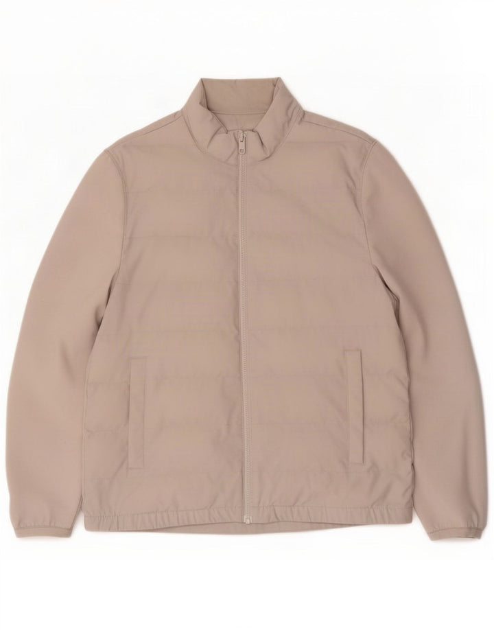 Jaqueta acolchoada masculina Zara UK 38 poliéster cinza médio