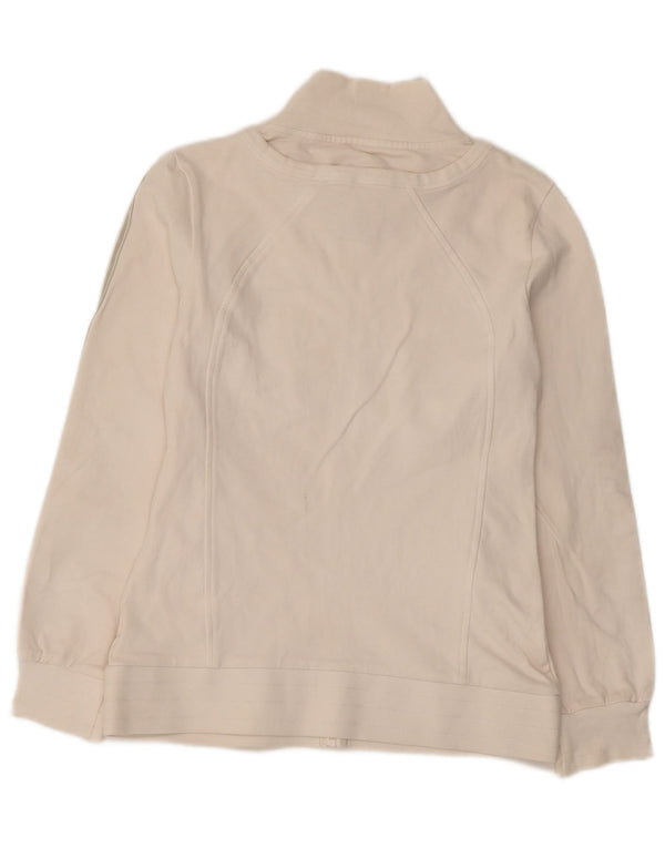 Fila Womens Tracksuit Top Jacket UK 10 Pequeno Algodão Listrado Branco