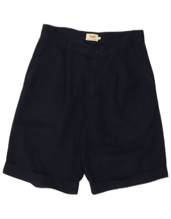 Shorts Chino feminino Sisley Relaxed Elegance cintura alta W32 grande azul marinho