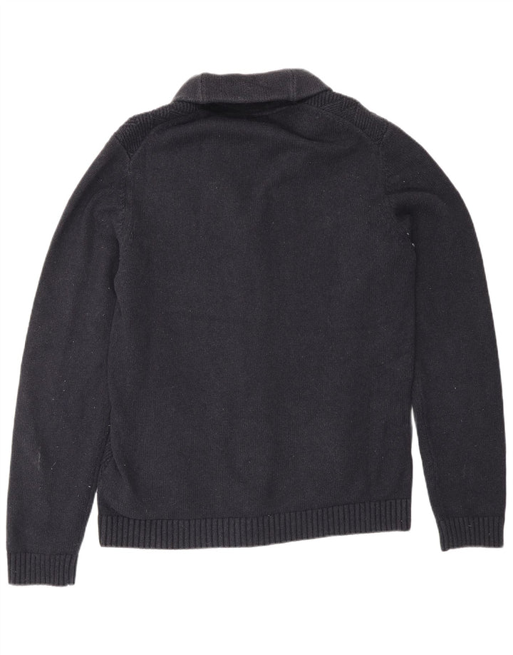 Suéter cardigã masculino Ted Baker tamanho 4 grande algodão azul marinho