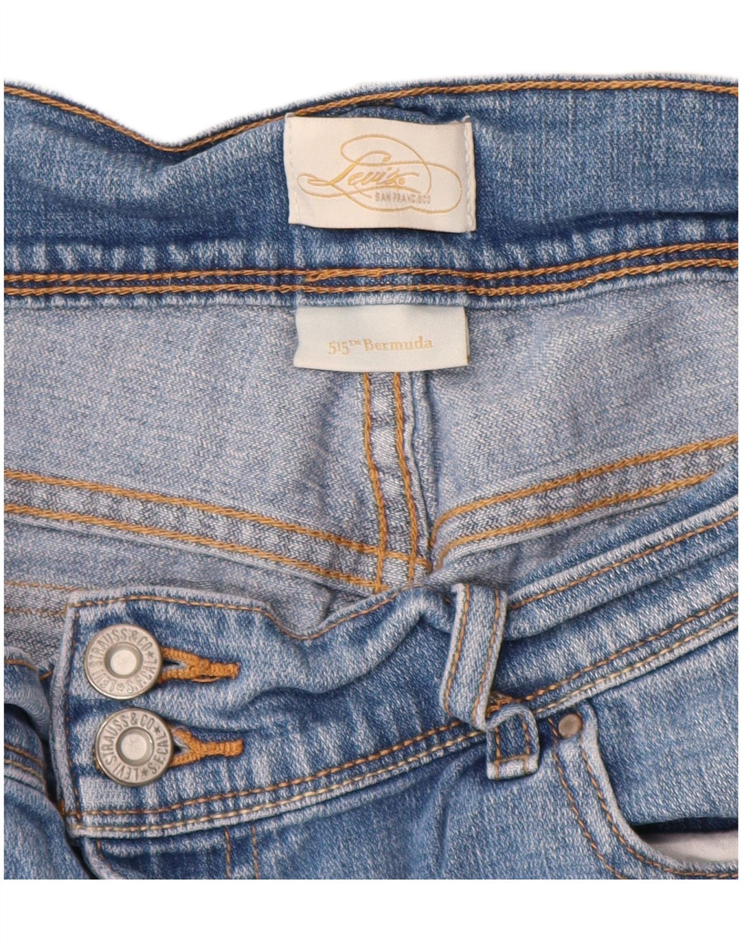 Shorts jeans feminino Levi's 515 Bermuda W32 grande azul