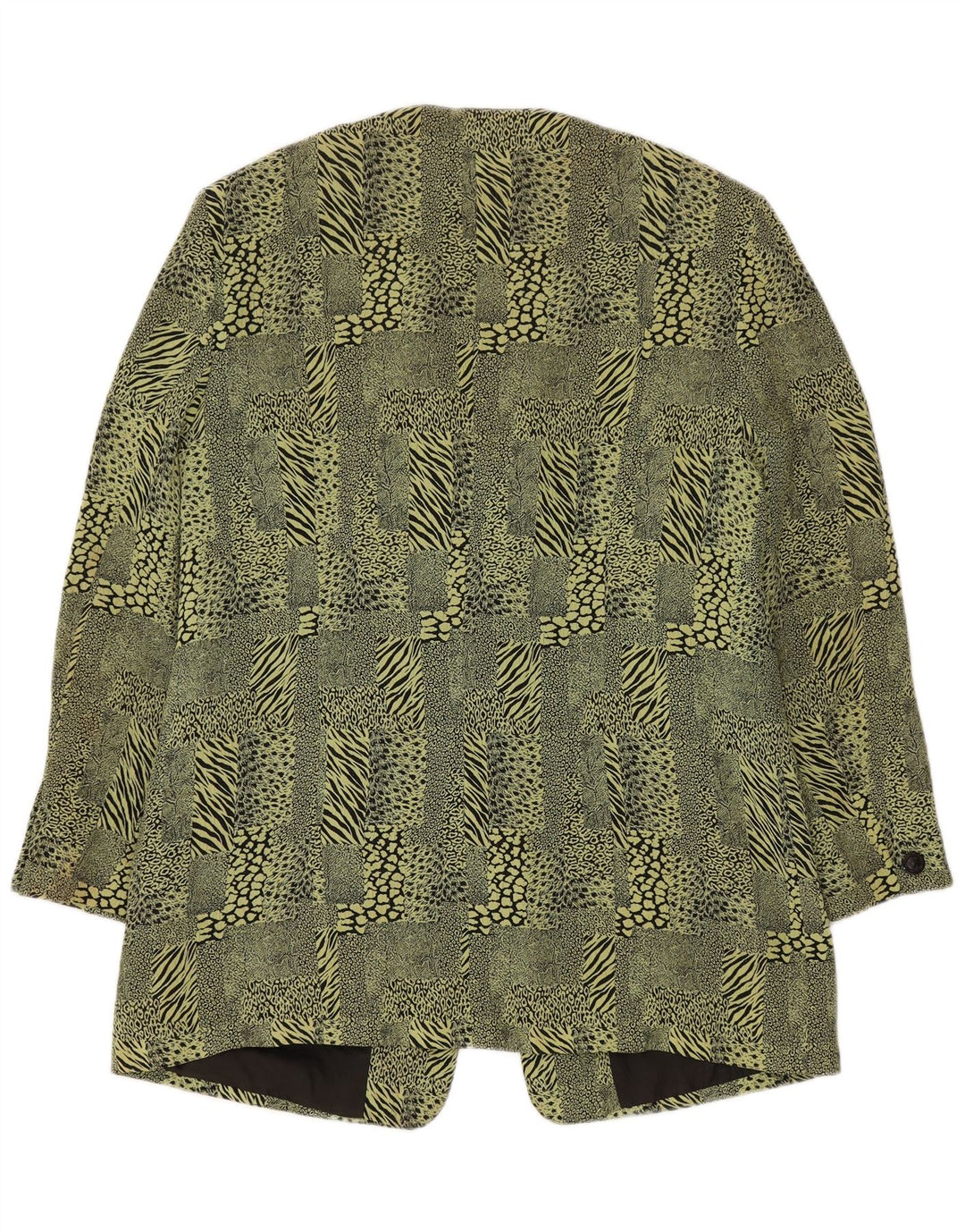 Jaqueta blazer feminina BARUCH Longline Reino Unido 16 grande estampa animal verde
