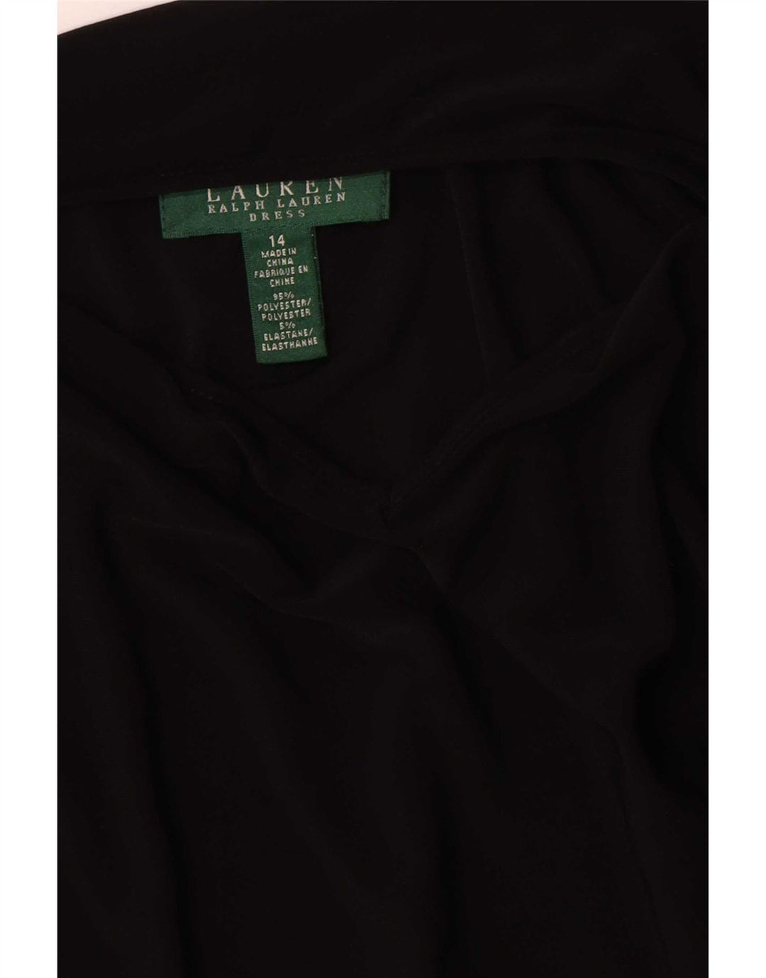 Vestido bainha feminino Ralph Lauren US 14 XL poliéster preto